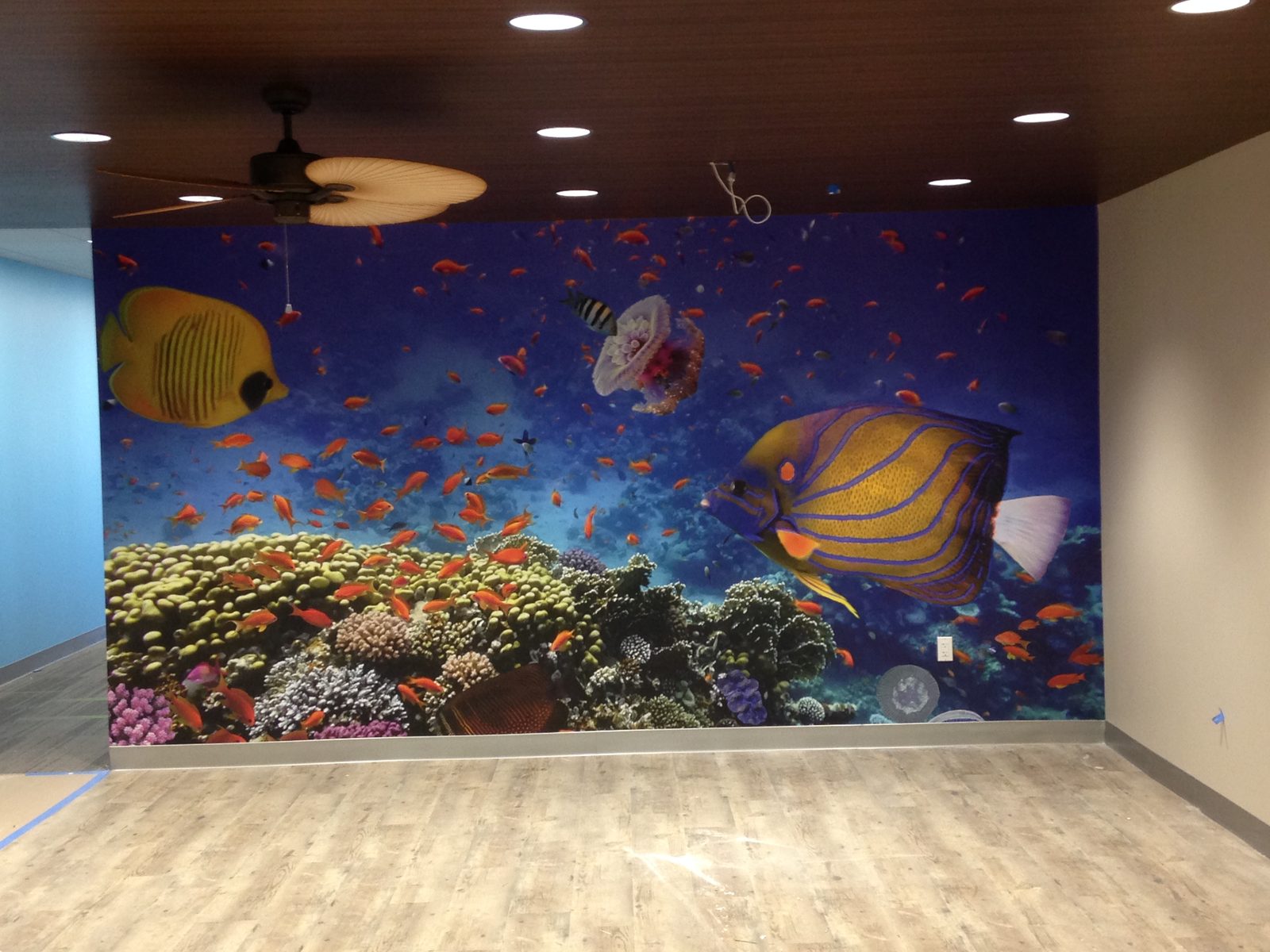 Tropical aquarium reef wall mural