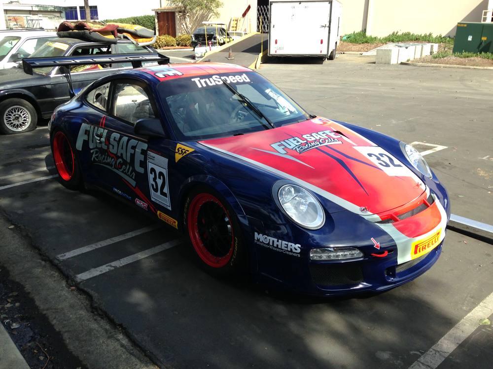 Fuel Safe Porsche race car front angle