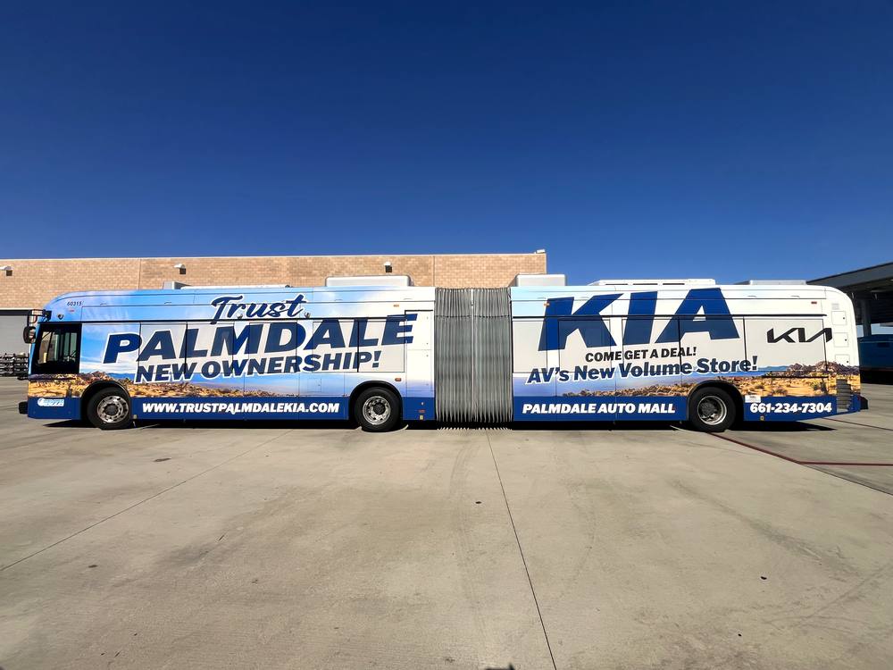 Palmdale KIA transit bus wrap
