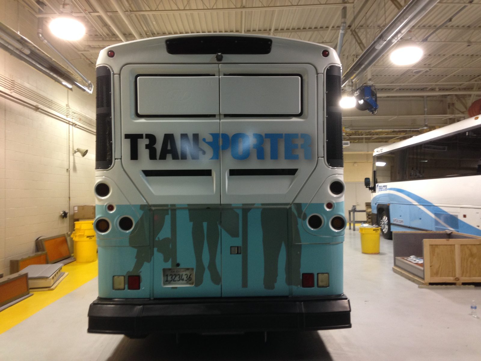 Transit coach wrap, rear
